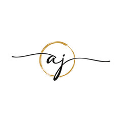 Letter A J Initial Beauty Logo Template
