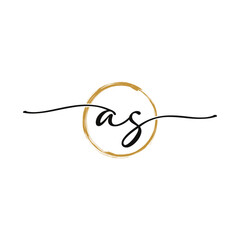 Obraz premium Letter A S Initial Beauty Logo Template