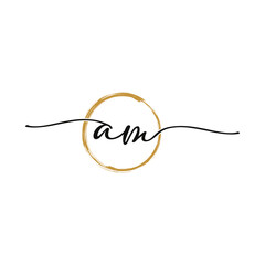 Letter A M Initial Beauty Logo Template