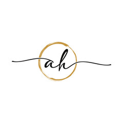 Letter A H Initial Beauty Logo Template