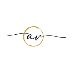 Obraz premium Letter A V Initial Beauty Logo Template