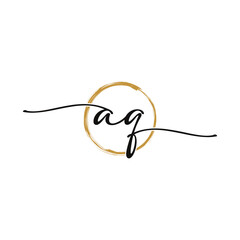 Obraz premium Letter A Q Initial Beauty Logo Template