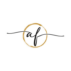 Letter A F Initial Beauty Logo Template