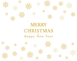 Christmas snowflakes elements greeting card on white background