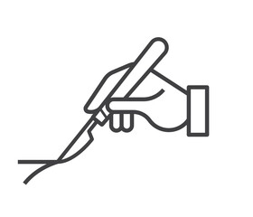 Surgical scalpel icon. Medicine and healthcare, medical support sign. Vector illustration.
