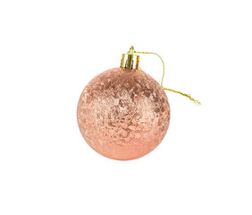 beige tender christmas ball with patterns isolated