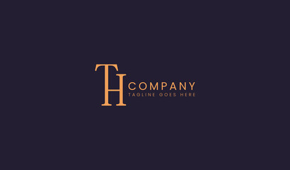 Initial letter TH logo design. TH letter logo usable for business and luxury logo company. flat vector logo design template element
