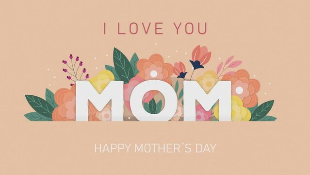 Happy mothers day i love you mom greeting card 