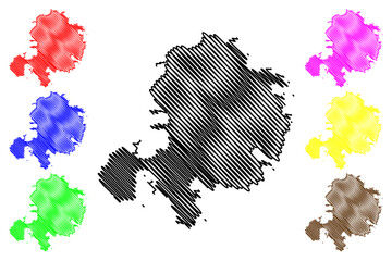 St Marys island (United Kingdom of Great Britain and Northern Ireland, England, Isles of Scilly) map vector illustration, scribble sketch Isle of St Mary's map