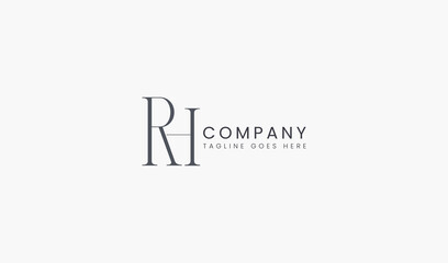 Initial letter RH logo. RH letter usable for business and branding company logos. flat vector logo design template element.