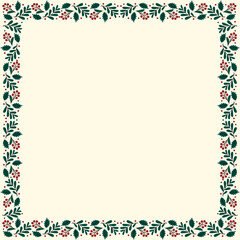 Merry Christma frame. Elegant Merry Christmas and New Year 2023 Cards with Pine Wreath, Mistletoe, Winter plants design illustration for greetings card.