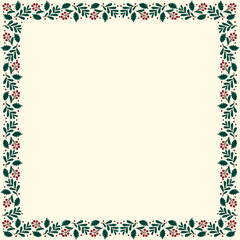 Merry Christma frame. Elegant Merry Christmas and New Year 2023 Cards with Pine Wreath, Mistletoe, Winter plants design illustration for greetings card.