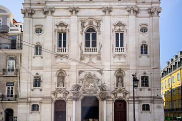 Fototapeta na wymiar Italian Church of Our Lady of the Loreto in Lisbon