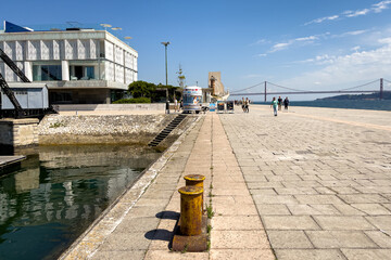 Empty pier of Doca do Bom Sucesso in Lisbon