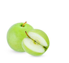 Fresh green apple isolated on transparent background. (.PNG)