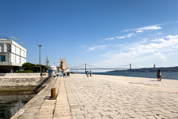 Empty pier of Doca do Bom Sucesso in Lisbon