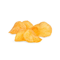 Potato chips isolated on transparent background (.PNG)