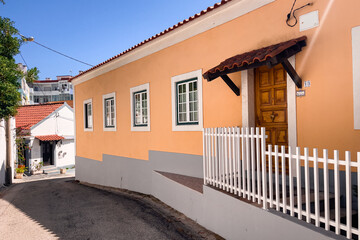Authentic houses in the Almada district in Lisbon