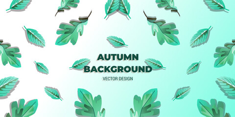 Autumn Background with Set of Leaves on the back.