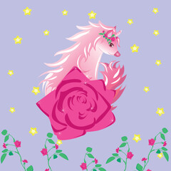 Unicorn with a rose
