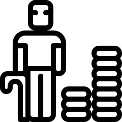 elderly money icon