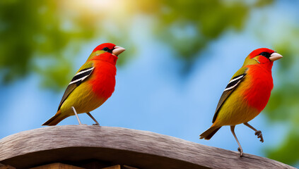 beautiful finch bird on a tree branch