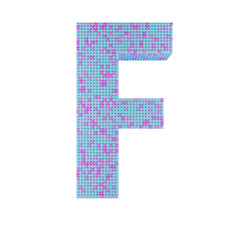 アルファベットのブロックスタイルの画像。パステルカラーをランダムに配置。