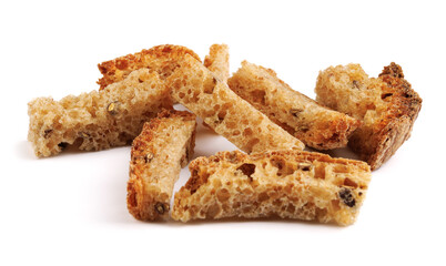 Bread rusk isolated on a white background .