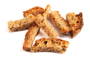 Bread rusk isolated on a white background .
