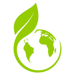 Eco environment electric icon. Green earth concept vector illustration