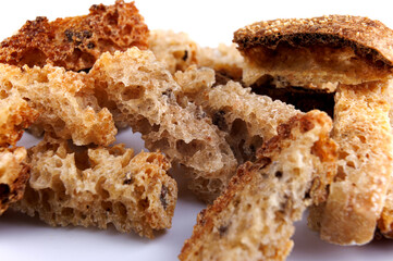 Crispy rusk on a white background.