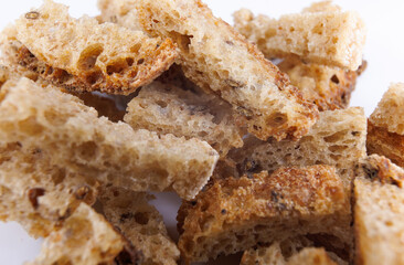 Crispy rusk on a white background.