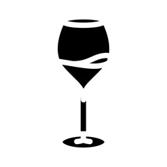 transparent wine glass glyph icon vector. transparent wine glass sign. isolated symbol illustration