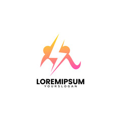 human electric gradient logo design