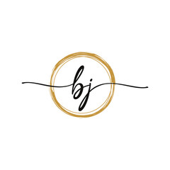 Letter B J Initial Beauty Logo 