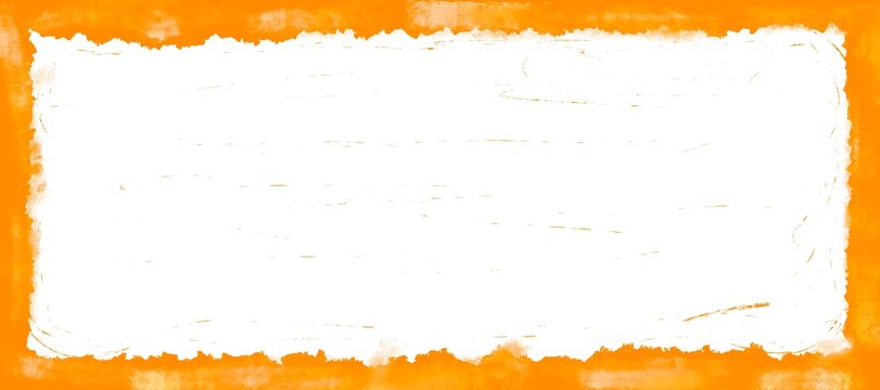 Abstract orange messy border line background template.