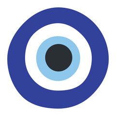 Nazar Amulet vector symbol flat design. Isolated Evil Eye Talisman  believed to protect against the evil eye label sign.