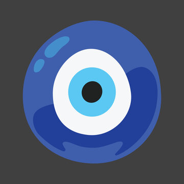 Nazar Amulet vector symbol flat design. Isolated Evil Eye Talisman  believed to protect against the evil eye label sign.