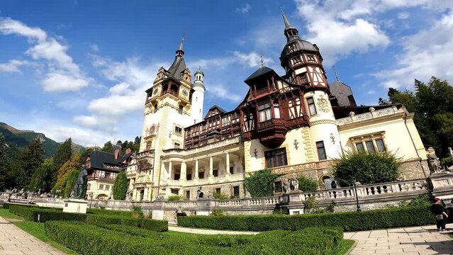 Peles Castle in the Romanian Carpathians, near the town of Sinaia.