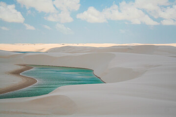Beautiful dunes of the Lençóis Maranhenses National Park in brazil