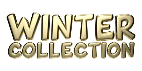 Isolated Golden Winter Collection for Advertising Campaigns in 3D Render Illustration.