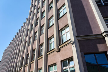 Facade of a modernist office and residential building