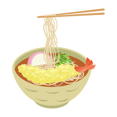 天ぷらそば麺上げ