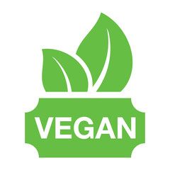 Vegan vector logo icon. Green with leaves for Organic, bio and eco, Vector illustration.