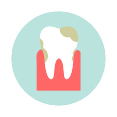 Flat icon of dirty teeth. Vector illustration