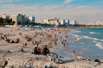 people on the Miami beach