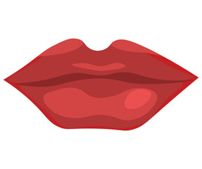 red lips isolated on white background