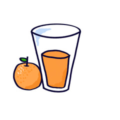 cute orange juice in glass