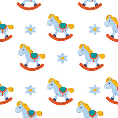 Pattern a children's toy pony. Vector