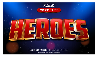 3D heroes text effect - Editable text effect